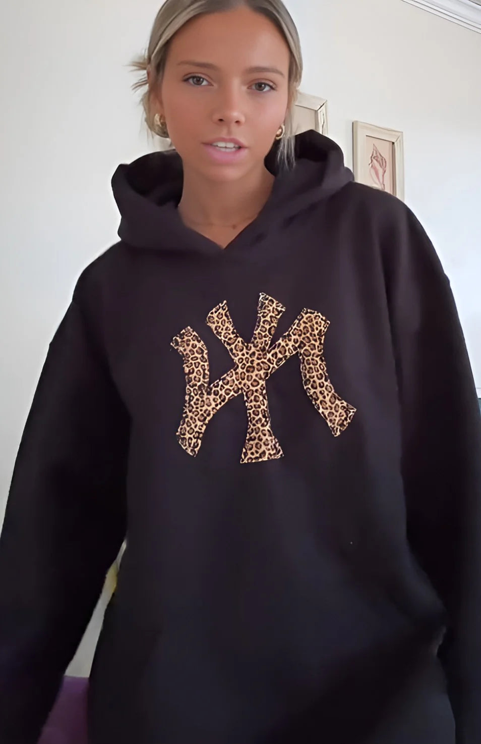 NYC Leopard Print Hoodie